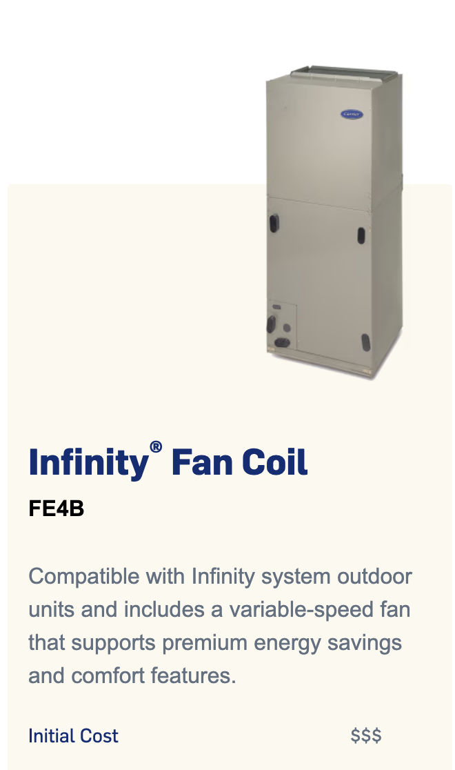 Carrier Infinity® Fan Coil FE4B Sun Air